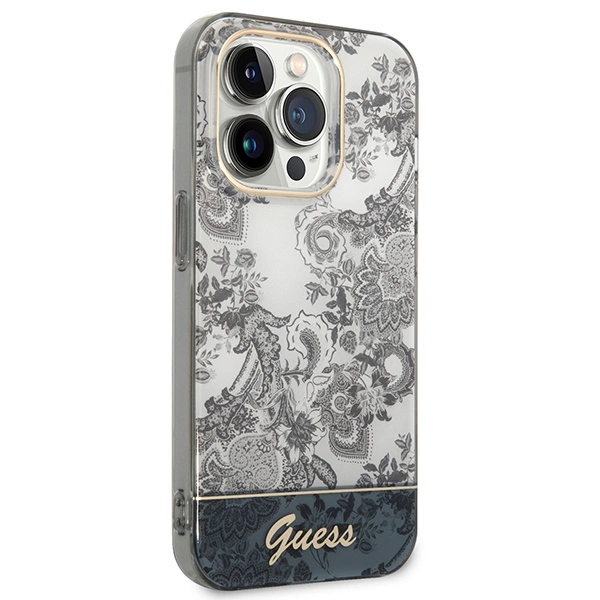 Etui Guess Porcelain Collection na iPhone 14 Pro - szare