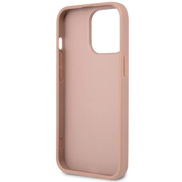 Etui Guess Saffiano Triangle Logo na iPhone 14 Pro - różowe
