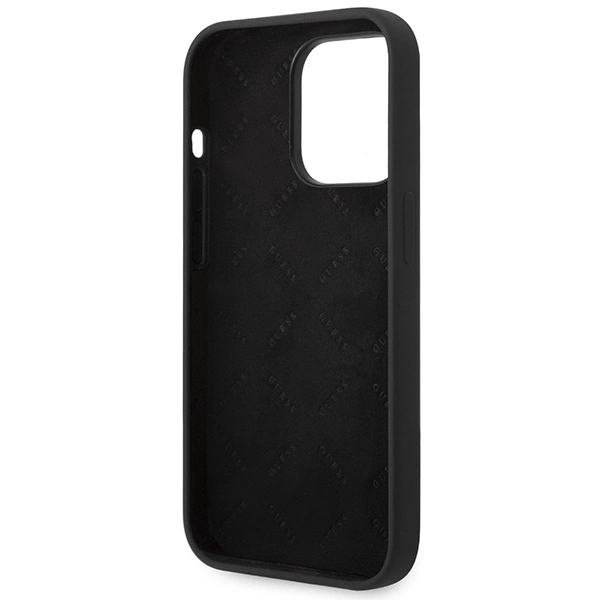 Etui Guess Silicone Vintage Gold Logo na iPhone 14 Pro - czarne