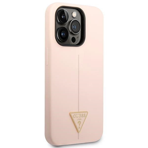 Etui Guess Silicone Triangle na iPhone 14 Pro - różowe