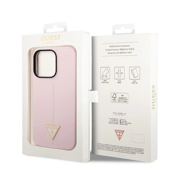 Etui Guess Silicone Triangle iPhone 14 Pro 6,1" - fioletowe