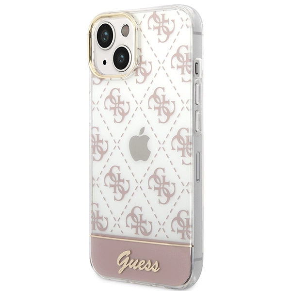 Etui Guess 4G Pattern Script na iPhone 14 Plus - różowe
