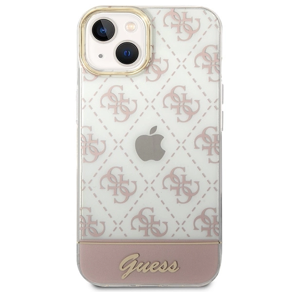 Etui Guess 4G Pattern Script na iPhone 14 Plus - różowe