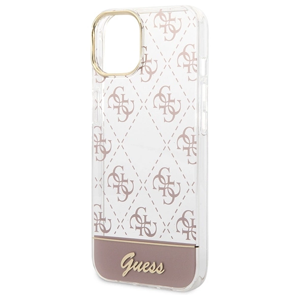 Etui Guess 4G Pattern Script na iPhone 14 Plus - różowe