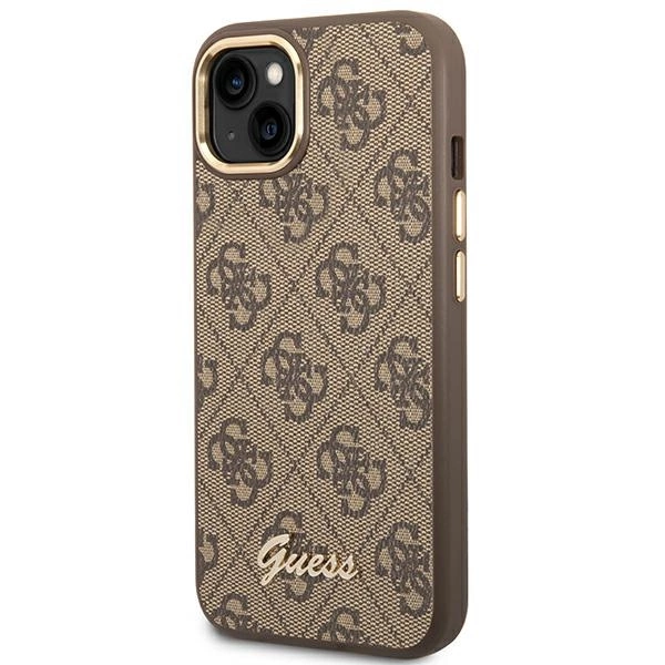 Etui Guess 4G Vintage Gold Logo na iPhone 14 Plus - brązowe