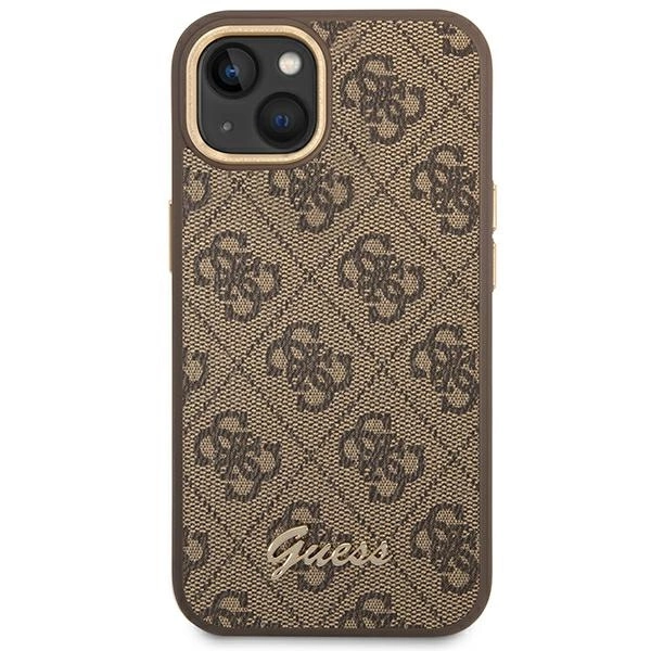Etui Guess 4G Vintage Gold Logo na iPhone 14 Plus - brązowe