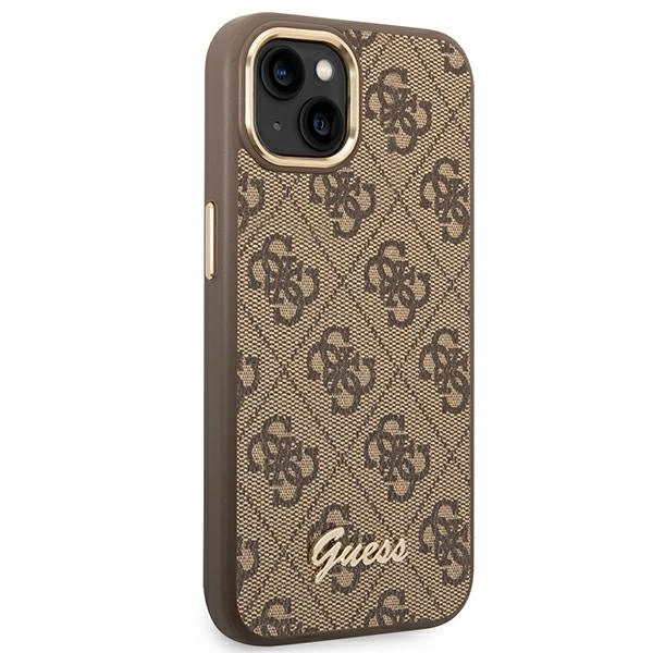 Etui Guess 4G Vintage Gold Logo na iPhone 14 Plus - brązowe