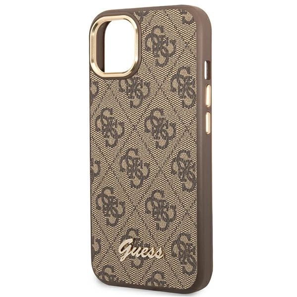 Etui Guess 4G Vintage Gold Logo na iPhone 14 Plus - brązowe