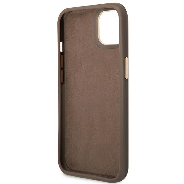 Etui Guess 4G Vintage Gold Logo na iPhone 14 Plus - brązowe