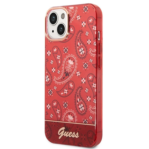 Etui Guess Bandana Paisley na iPhone 14 Plus - czerwone