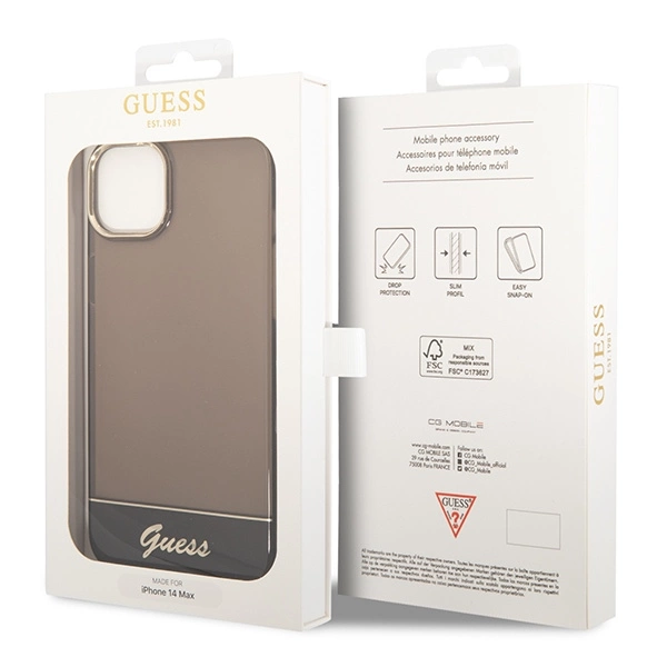 Etui Guess Translucent na iPhone 14 Plus - czarne