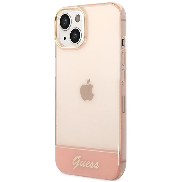 Etui Guess Translucent na iPhone 14 Plus - różowe