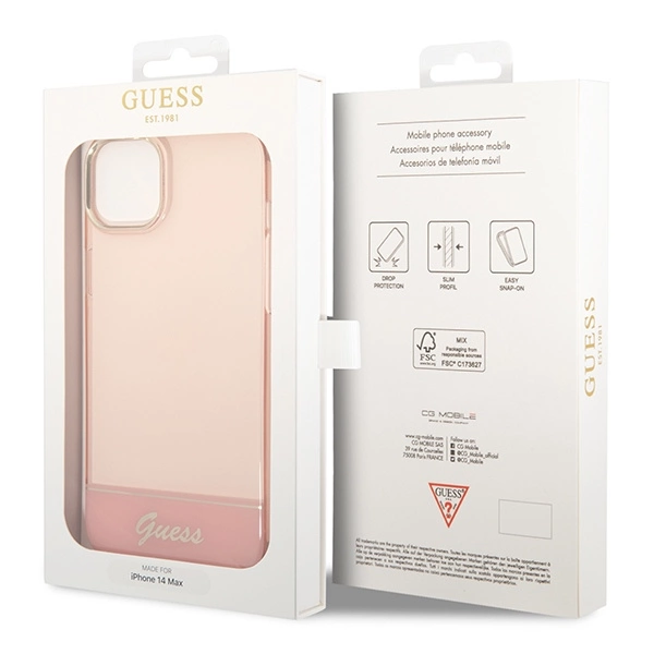 Etui Guess Translucent na iPhone 14 Plus - różowe
