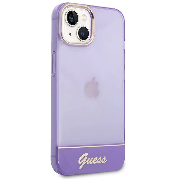 Etui Guess Translucent na iPhone 14 Plus - fioletowe