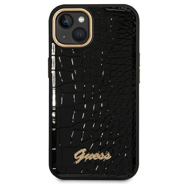 Etui Guess Croco Collection na iPhone 14 Plus - czarne
