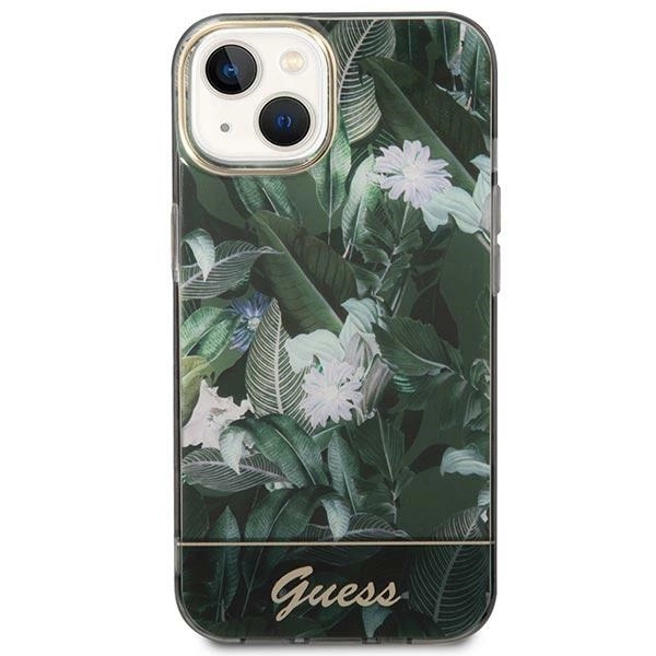 Etui Guess Jungle Collection na iPhone 14 Plus - zielone