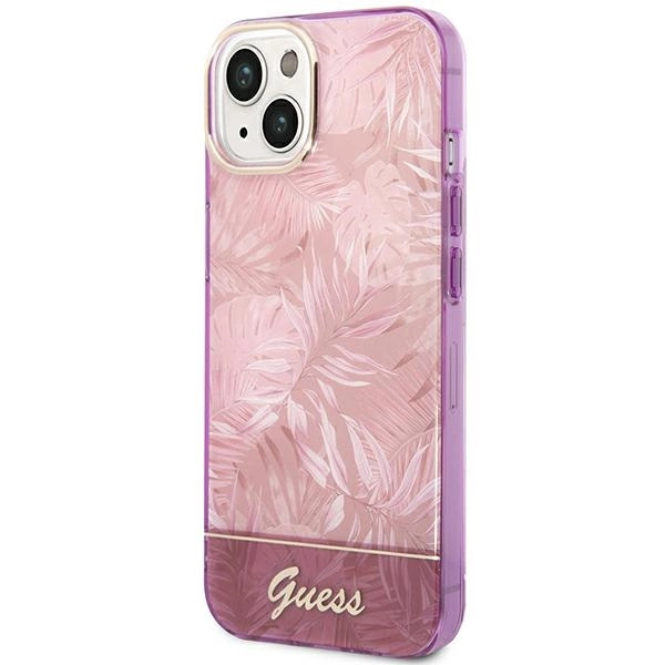 Etui Guess Jungle Collection na iPhone 14 Plus - różowe