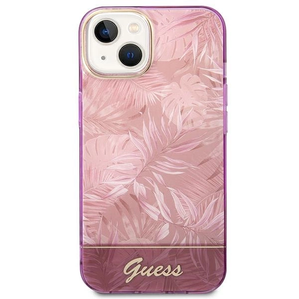 Etui Guess Jungle Collection na iPhone 14 Plus - różowe