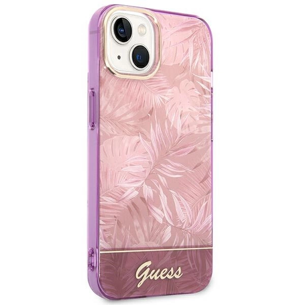 Etui Guess Jungle Collection na iPhone 14 Plus - różowe