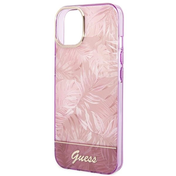 Etui Guess Jungle Collection na iPhone 14 Plus - różowe