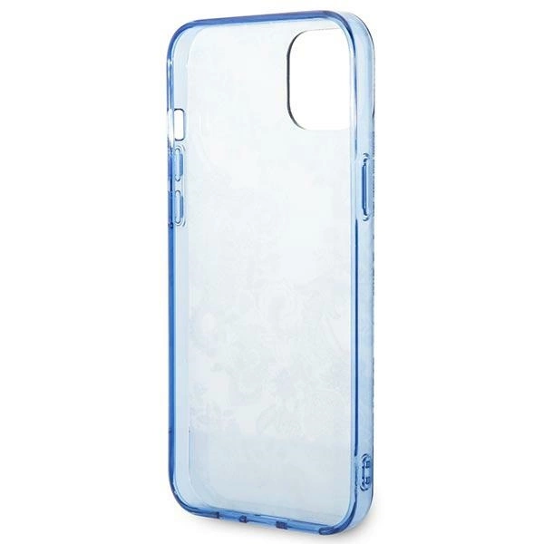 Etui Guess Porcelain Collection na iPhone 14 Plus - niebieskie