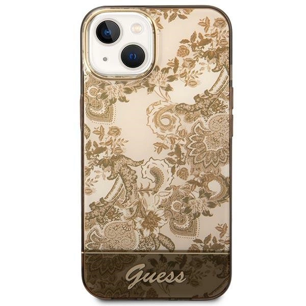 Etui Guess Porcelain Collection na iPhone 14 Plus - beżowe