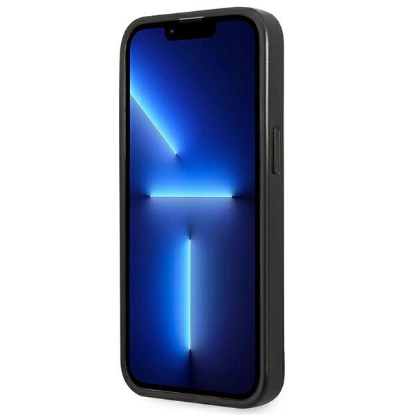 Etui Guess Saffiano Triangle Logo na iPhone 14 Plus - srebrne