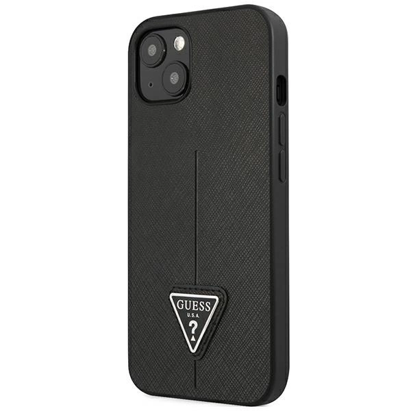 Etui Guess Saffiano Triangle Logo na iPhone 14 Plus - czarne
