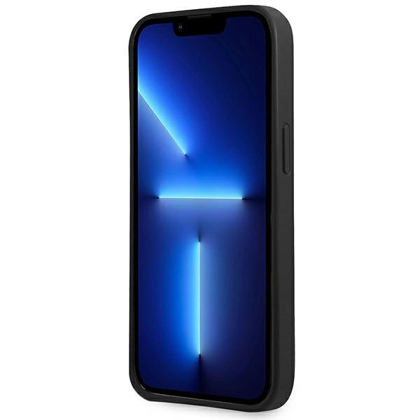 Etui Guess Saffiano Triangle Logo na iPhone 14 Plus - czarne