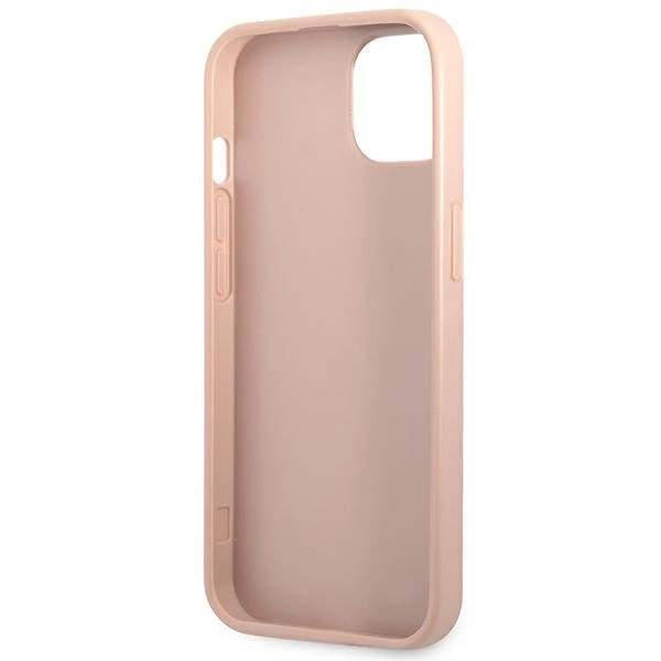 Etui Guess Saffiano Triangle Logo na iPhone 14 Plus - różowe