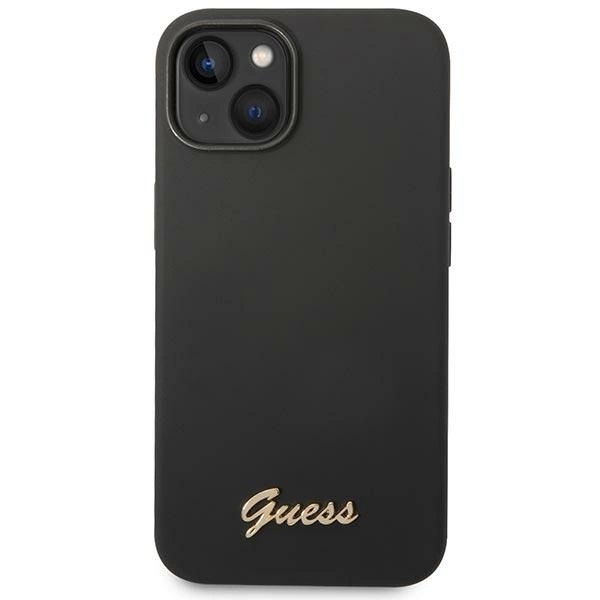 Etui Guess Silicone Vintage Gold Logo na iPhone 14 Plus - czarne