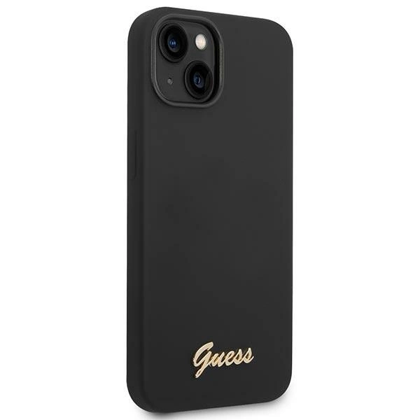 Etui Guess Silicone Vintage Gold Logo na iPhone 14 Plus - czarne