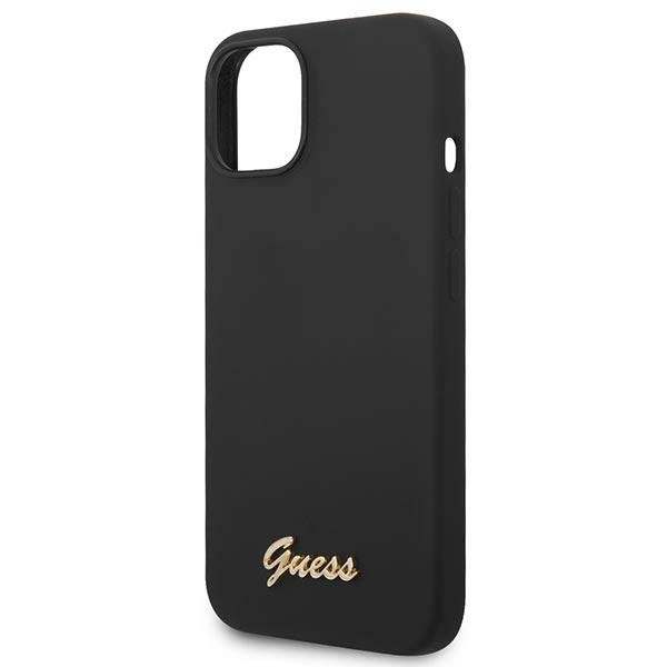 Etui Guess Silicone Vintage Gold Logo na iPhone 14 Plus - czarne