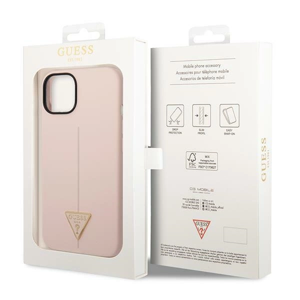 Etui Guess Silicone Triangle na iPhone 14 Plus - różowe