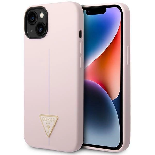 Etui Guess Silicone Triangle na iPhone 14 Plus - fioletowe