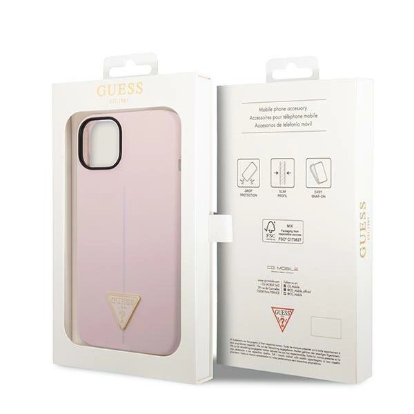 Etui Guess Silicone Triangle na iPhone 14 Plus - fioletowe