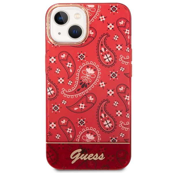 Etui Guess Bandana Paisley na iPhone 14 - czerwone