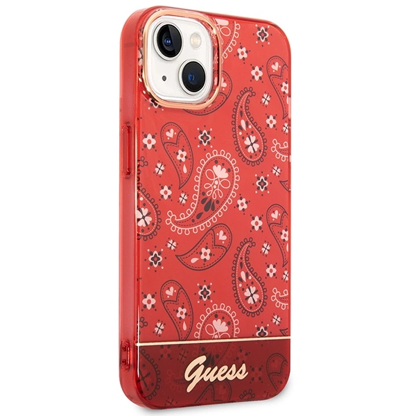 Etui Guess Bandana Paisley na iPhone 14 - czerwone