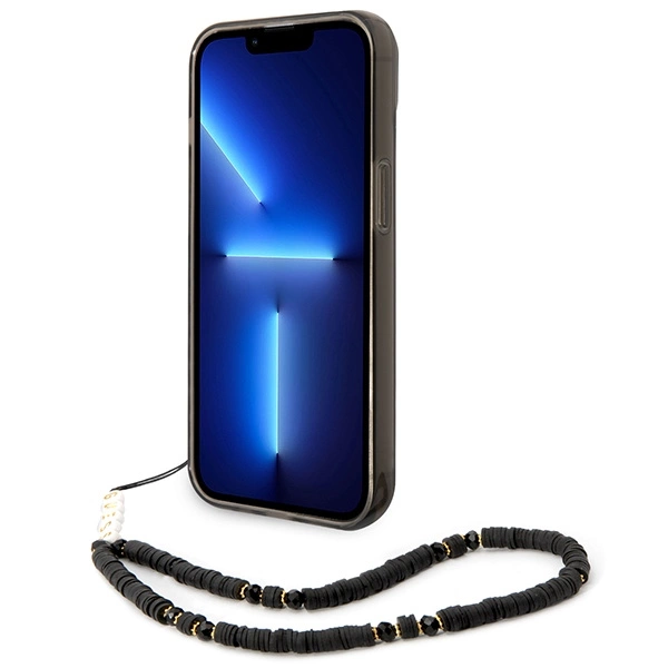Etui Guess Translucent Pearl Strap na iPhone 14 - czarne