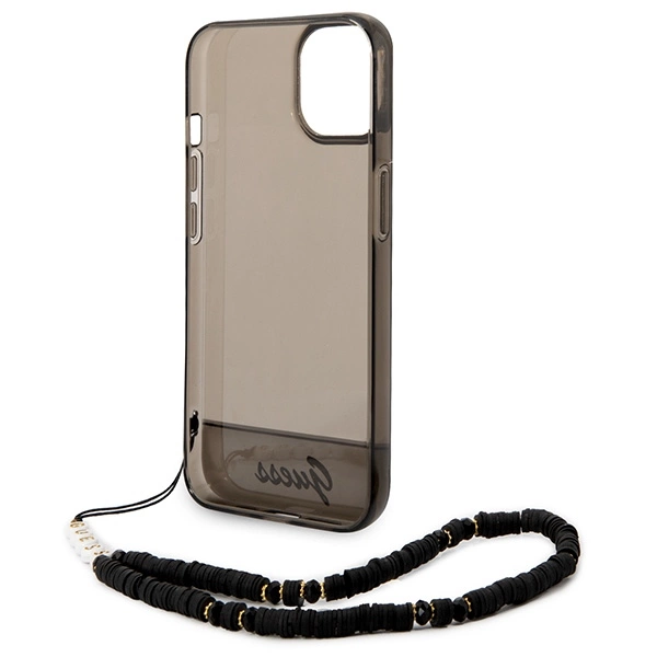 Etui Guess Translucent Pearl Strap na iPhone 14 - czarne