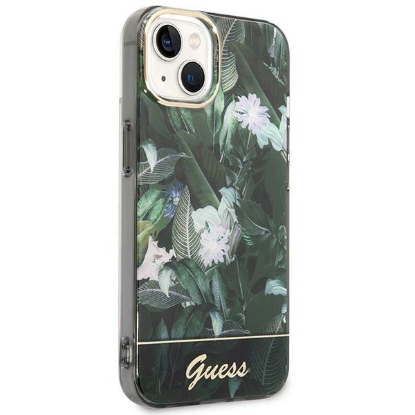 Etui Guess Jungle Collection na iPhone 14 - zielone
