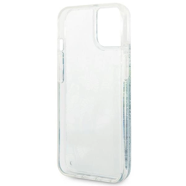 Etui Guess Flower Liquid Glitter na iPhone 14 - zielone