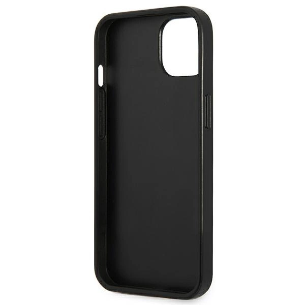 Etui Guess Saffiano Triangle Logo na iPhone 14 - srebrne