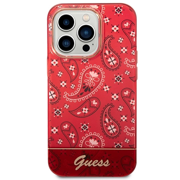 Etui Guess Bandana Paisley na iPhone 14 Pro Max - czerwone