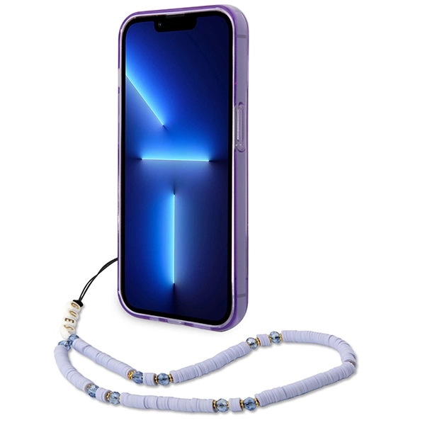 Etui Guess Translucent Pearl Strap na iPhone 14 Pro Max - fioletowe