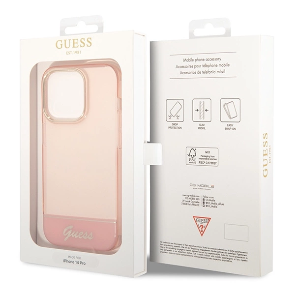 Etui Guess Translucent iPhone 14 Pro Max 6,7" - różowe