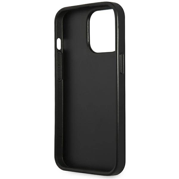 Etui Guess Saffiano Triangle Logo na iPhone 14 Pro Max - srebrne