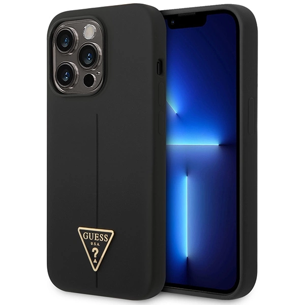 Guess GUHCP14XSLTGK iPhone 14 Pro Max 6,7" czarny/black hardcase Silicone Triangle