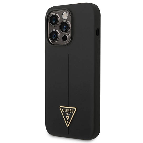 Guess GUHCP14XSLTGK iPhone 14 Pro Max 6,7" czarny/black hardcase Silicone Triangle