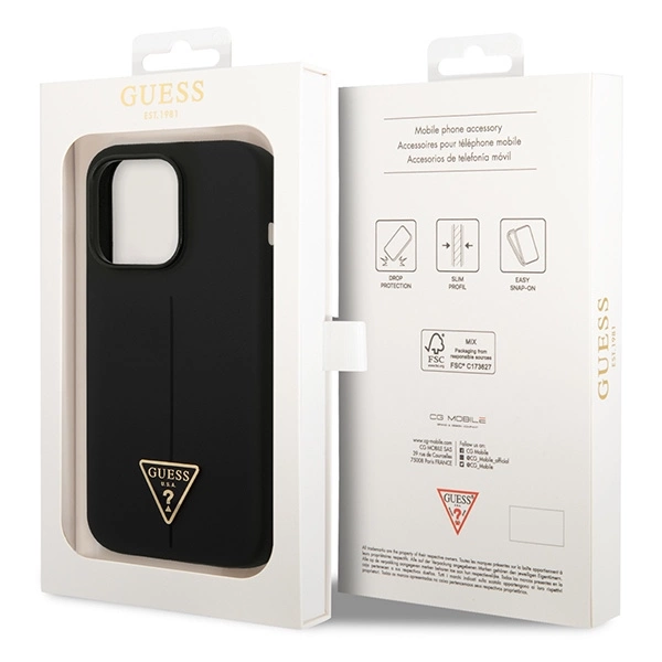 Guess GUHCP14XSLTGK iPhone 14 Pro Max 6,7" czarny/black hardcase Silicone Triangle